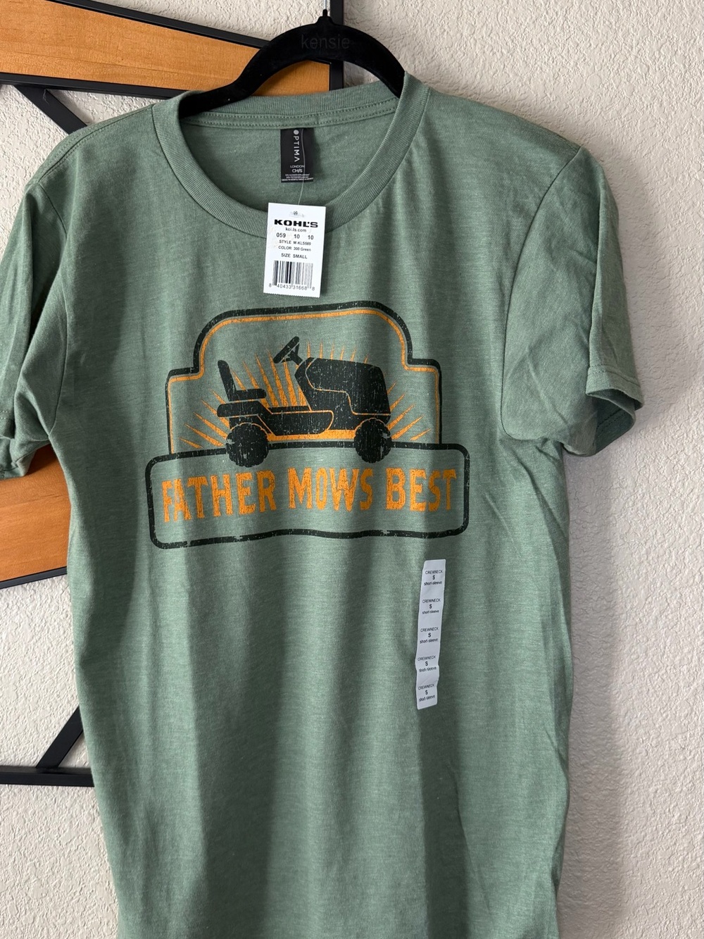Kohl's Green Kids 'Father Mows Best' Graphic Tee with Orange Accent